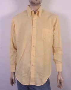 vintage 60s 70s NWOT Sears Light Sherbet Orange OCBD Shirt Pique Mod 16 - 33 - Picture 1 of 6