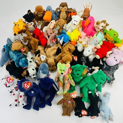 TY Beanie Babies Lot of 50 Tagged Retired Rare Authentic Some Errors Glory Peace - Image 1 of 4