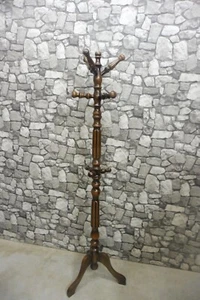 Mid Century Vintage Wooden Standing Coat Rack Hall Tree Floor stand Caot Rack - Picture 1 of 11