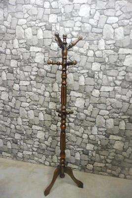 Mid Century Vintage Wooden Standing Coat Rack Hall Tree Floor stand Caot Rack - Image 1 of 4