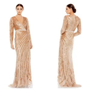 NWT Mac Duggal 5438 Long Sleeve Embellished Dress SIZE 6 - Picture 1 of 4