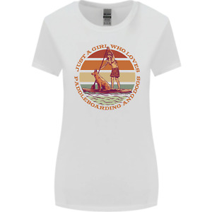 A Girl Who Loves Paddleboarding and Dogs Womens Wider Cut T-Shirt