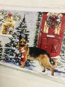 Tarjeta de Navidad emergente 3D Holiday Dog pastor alemán - Imagen 1 de 4