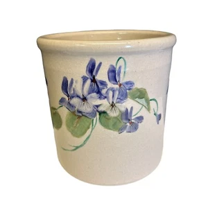Robinson Ransbottom High Jar Hand Painted Rundquist Signed Purple Violets - Picture 1 of 10