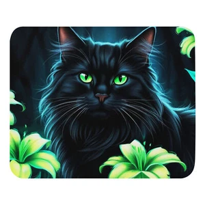 Green Eye Black Cat Mouse pad - Afbeelding 1 van 1