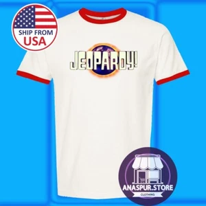 Jeopardy TV Game Show Men's Ringer Red Size S-3XL - Picture 1 of 1