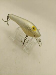 Old fishing lure wooden Poe's lure in silver and silver flake /white -Great lure