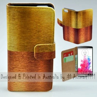 Para Teléfono Móvil Serie LG - Cooper Bronce Estampado Dorado Billetera Teléfono Estuche Cubierta Foto 1 de 3