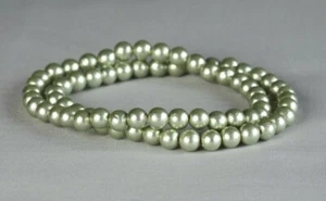 X2 PALE GREEN SHELL PEARL BRACELETS ~ 7" ~ 18CM - Picture 1 of 2