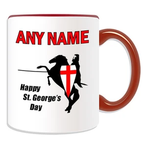 Personalised Gift St George's Day Knight Mug Money Box Cup Fun Novelty Festival - Picture 1 of 21