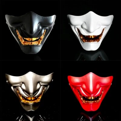 Japan Buddhist Evil Hannya Mask Resin Half Face Prajna Cosplay Costume Props Toy - Image 1 of 4