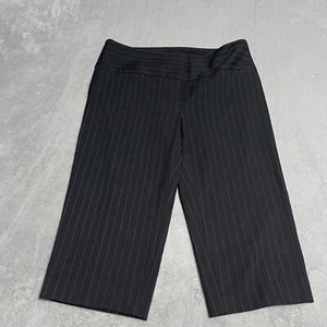 Karen Kane Pants Womens 8 Dress Black Pin Striped Capri Crop High Waist Stretch - Picture 1 of 6