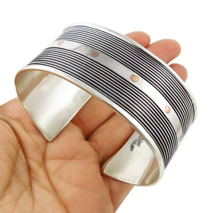 925 Sterling Silber Armband gepunzt Maria Belen Taxco Designer Kupfer Manschette - Bild 1 von 6
