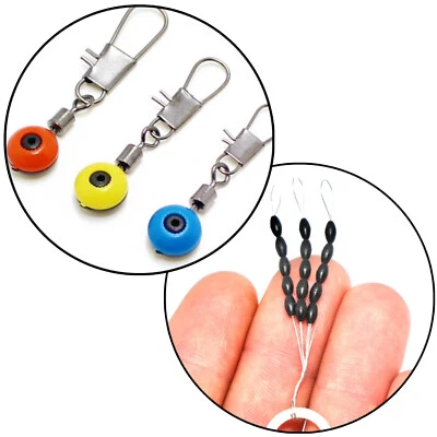 SET 30 PERLEN-LAUF-WIRBEL+ 45 GUMMISTOPPER für Angelposen Posen Waggler Adapter - Bild 1 von 4