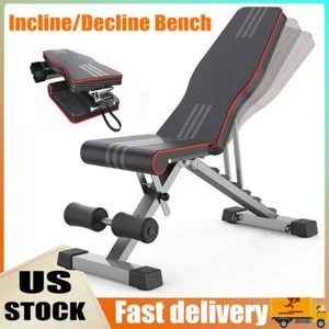 Adjustable Bench Press Weight Bench Workout Gym Home Training Full Body Workout - Picture 1 of 8