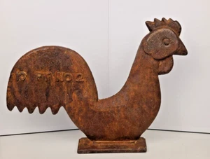 CAST IRON ROOSTER WINDMILL WEIGHT, CIRCA 1890's ELGIN WIND POWER & PUMP CO. - Picture 1 of 9