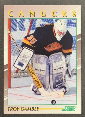 1991-92 Score Young Superstars - #29 Troy Gamble - Vancouver Canucks - Image 1 of 2