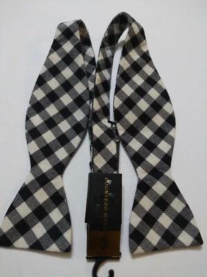 PAJARITA CLÁSICA A CUADROS 100 % ALGODÓN NUEVA NEGRA/BLANCA COUNTESS MARA PARA HOMBRE Foto 1 de 2