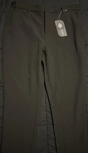 NWT MoFiz Mens Golf Pants Slim Fit Stretch Lightweight Work Dress Black Size 34 - Picture 1 of 4