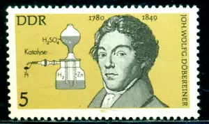 1980 J. Döbereiner,chemistry,Döbereiner's lamp,chemical elements,DDR,2492,MNH - Picture 1 of 1