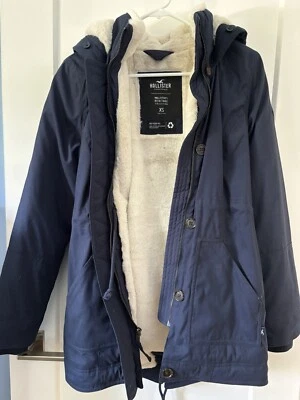 Chaqueta Hollister para mujer - Anorak forrado de piel sintética - Talla Xs - Azul oscuro de gran tamaño Foto 1 de 4