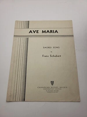 Ave Maria Sacred Song By Franz Schubert - Vintage Sheet Music - Image 1 of 4