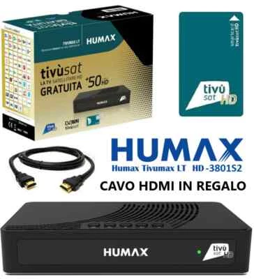 DECODER DIGITALE SATELLITARE TIVUSAT HUMAX TIVUMAX LT HD-3801S2 CON CARD HD - Immagine 1 di 4