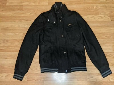 Chaqueta Sean John negra mezcla de lana para niños talla mediana Foto 1 de 3