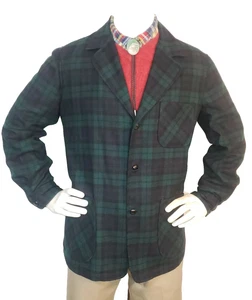 VTG  Pendleton Mens M 49er  Blackwatch Tartan Plaid Topster Jacket Blazer - Picture 1 of 9