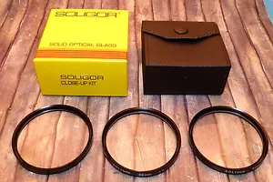 Soligor Close Up Seam Lens Kit in E58/55mm 1/2 and 4 Dioptrin New!