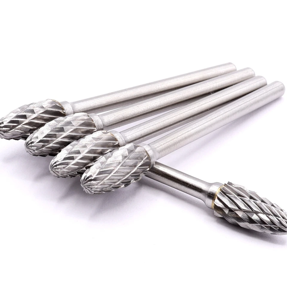 5x HM Hartmetall Fräskopf 6mm Fräser Gravur f. Dremel Proxxon Zubehör Schaft 3mm - Bild 1 von 4