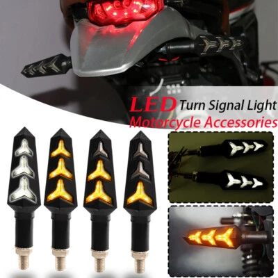 4* Sequential Motorcycle LED Turn Signals Flowing Water Blinker Lights indicator - Image 1 of 4