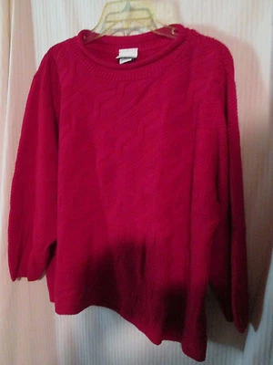 Blusa Top Bobbie Brooks Talla Grande 14W 16W Rojo Suéter Pull Over Foto 1 de 4