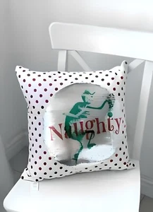 Elegance Grinch Sequin Cushion -Cozy Warm Pillow for Festive Comfort Blanket - Picture 1 of 14