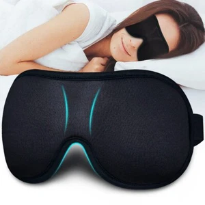 Máscara para dormir para mujeres hombres, máscara ultrafina bloqueadora de luz, sin presión sobre los ojos - Imagen 1 de 7