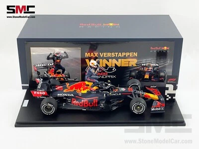 Red Bull F1 RB16B 33 Max Verstappen Monaco 2021 World Champion 1:18 Spark Figure - Image 1 of 4