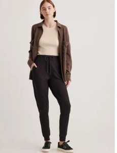 Ann Taylor Hose Damen L schwarz Pant Tapered Kordelzug Lounge Freizeit -E99 - Bild 1 von 6