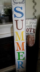 Summer Porch Sign Large Rustic Wood 48" Primitive Distressed Sweet Summer Time - Picture 1 of 8