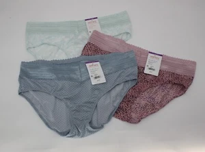 Nuevo Conjunto/3 WARNER'S Sin Muffin Top HIPSTER Bragas VERDE AZUL LUNARES ROSA Floral 2XL - Imagen 1 de 5