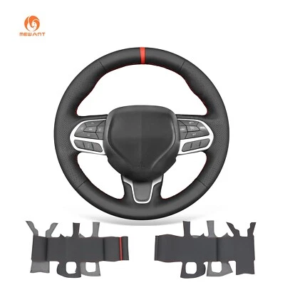 MEWANT Real Leather Car Steering Wheel Cover for Chrysler 300 Pacifica 2018-2023 - Image 1 of 4