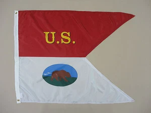 2nd MA Cavalry California Historical Indoor Outdoor Gefärbte Nylon Flagge Guidon 3'X4' - Bild 1 von 3