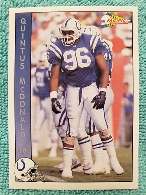 1992 PACIFIC QUINTUS MCDONALD ROOKIE #442 INDIANAPOLIS COLTS RC  - Image 1 of 4