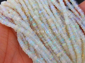 925 Sterlingsilber natürliches äthiopisches Welo Opal Edelstein Perlen Armband 7" - Bild 1 von 1