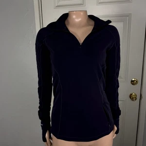 Camisa de ciclismo para mujer Lululemon 4 media cremallera pulóver The Frost uva negra F3-26 - Imagen 1 de 5