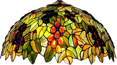 Lámparas de pie colgantes estilo uva y hoja de vitral estilo Tiffany Foto 1 de 4