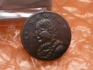 Gettone commerciale Farthing coloniale Isaac Newton originale 1793 grado superiore #2 - Foto 1 di 3