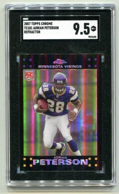 2007 Topps Chrome Adrian Peterson Refractor RC #TC181 SGC 9.5 MINT+ - Image 1 of 2