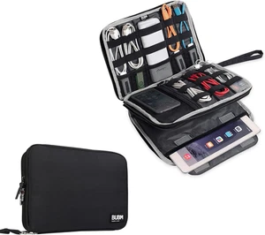 Double Layer Electronics Organizer/Travel Gadget Bag for Cables,Memory Cards,Fla - Picture 1 of 9