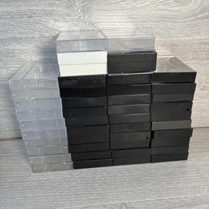45 x Empty Audio Cassette Tape Cases Clear Black Computer Tape Case Vintage - Picture 1 of 6