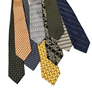 Vintage Mens Silk Tie Lot Nautica Bill Blass Alfani Italian Geometric Neckties 9 - Picture 1 of 13